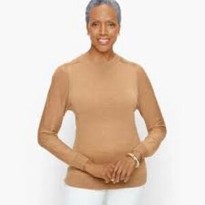 Talbots Pleated Shoulder Pure Merino Wool Sweater Size L